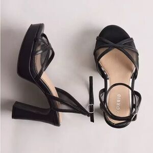 Torrid Black Strappy Platform Heels